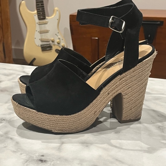 Black Suede Platform Espadrille by Sun + Stone Fey 8 - Picture 8 of 16